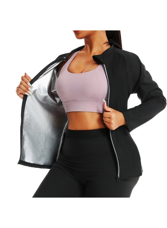 رات سو النساء بذلة السونا الوزن فقدان الجيم بذلات العرق التمارين السترة قفل العرق العرق السترة بشكل كبير التمارين اللياقة البدنية الضغط بذلات العرق للنساء (السترة) - Image 5